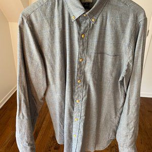 JCREW Mens Medium Slim Fit Full Sleeve Shirt in Gray with Check Pattern